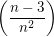 $ \left(\frac{n-3}{n^2}\right) $